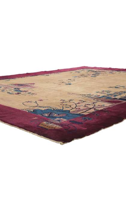 9 x 11 Antique Chinese Art Deco Rug 78175