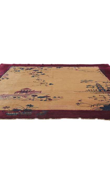 9 x 11 Antique Chinese Art Deco Rug 78175