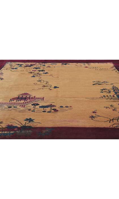 9 x 11 Antique Chinese Art Deco Rug 78175