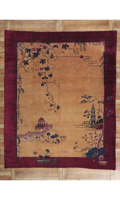 9 x 11 Antique Chinese Art Deco Rug 78175