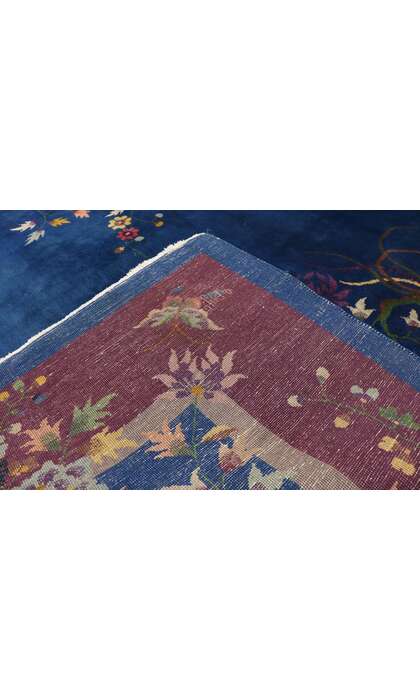 9 x 12 Antique Blue Chinese Art Deco Rug 77231