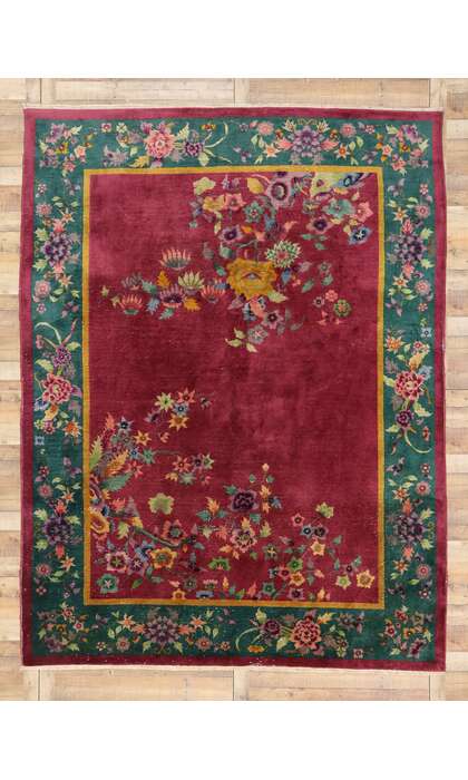 9 x 12 Antique Chinese Art Deco Rug 77454