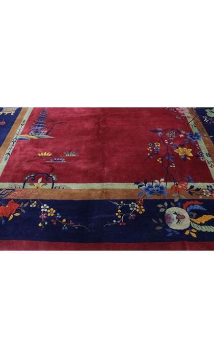 9 x 11 Antique Chinese Art Deco Rug 77631