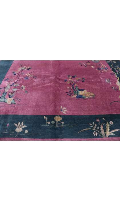 9 x 12 Antique Chinese Art Deco Rug 77629