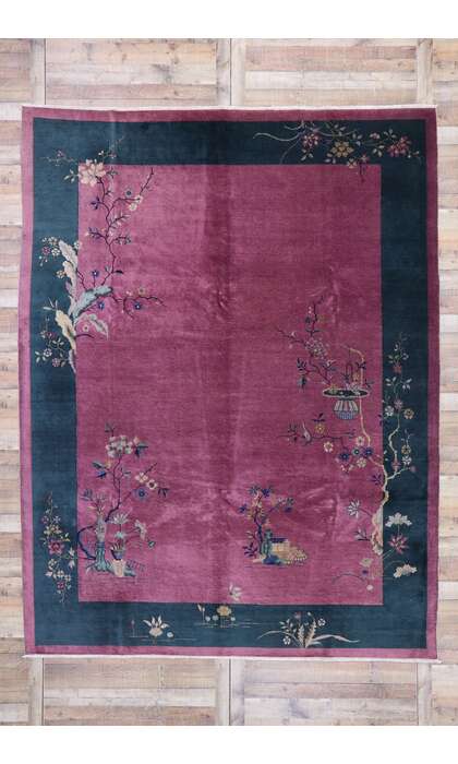 9 x 12 Antique Chinese Art Deco Rug 77629