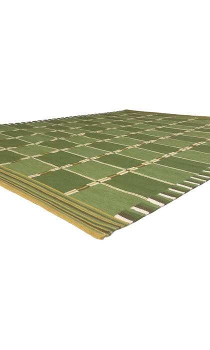 9 x 12 Green Swedish Inspired Kilim Rug 30946