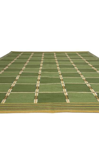 9 x 12 Green Swedish Inspired Kilim Rug 30946