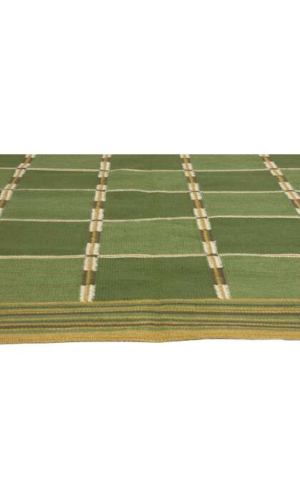 9 x 12 Green Swedish Inspired Kilim Rug 30946