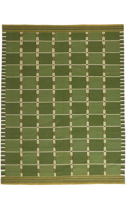 9 x 12 Green Swedish Inspired Kilim Rug 30946