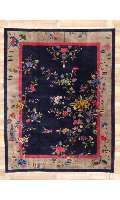 9 x 11 Antique Chinese Art Deco Rug 77452
