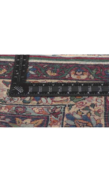 9 x 13 Antique Persian Yazd Rug 78643