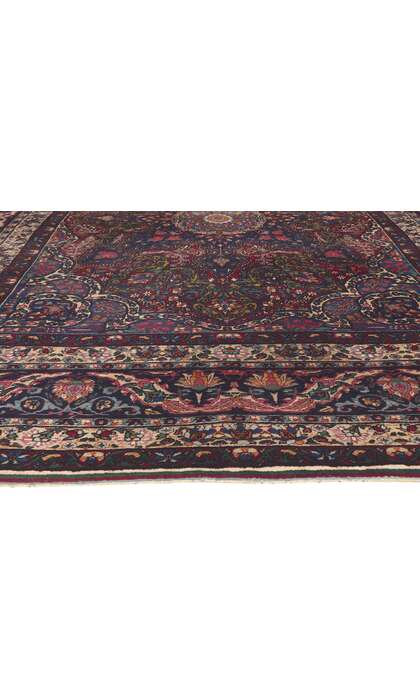 9 x 13 Antique Persian Yazd Rug 78643