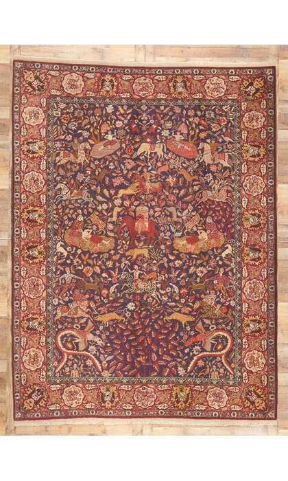 9 x 11 Antique Indian Agra Rug 74662
