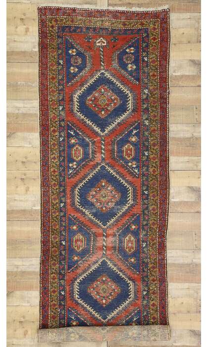 4 x 14 Antique Worn Persian Azerbaijan Rug 75644