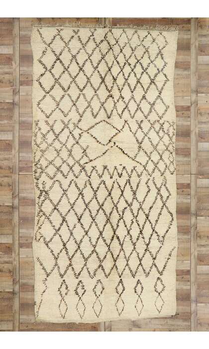 7 x 13 Vintage Beni Ourain Moroccan Rug 21348