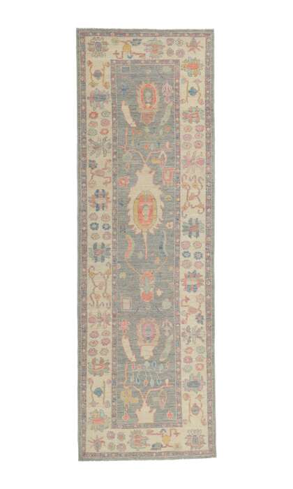 3 x 10 Colorful Oushak Rug Runner 80869