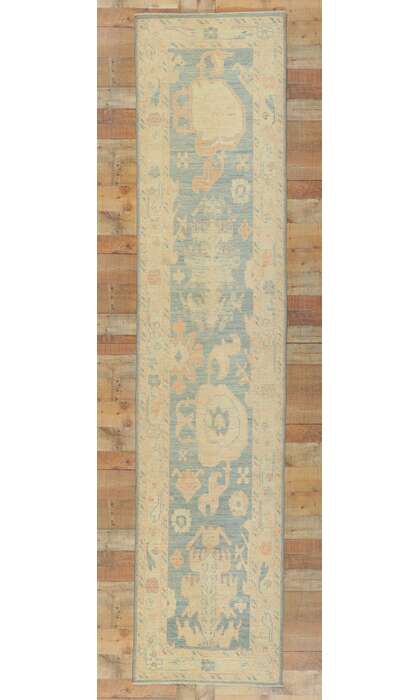 3 x 12 Colorful Oushak Rug Runner 80842