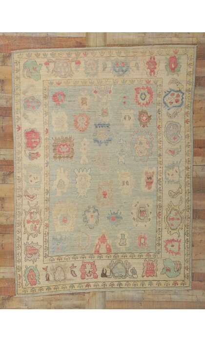 6 x 8 Colorful Oushak Rug 80887