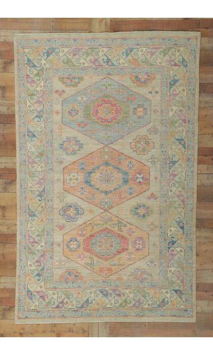 6 x 9 Colorful Oushak Rug 80888