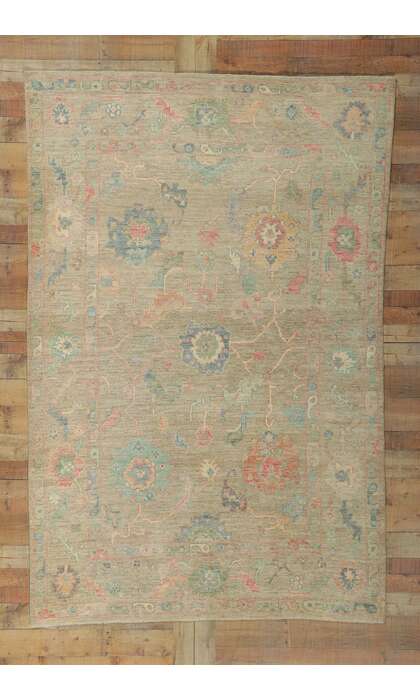 6 x 9 Colorful Oushak Rug 80891