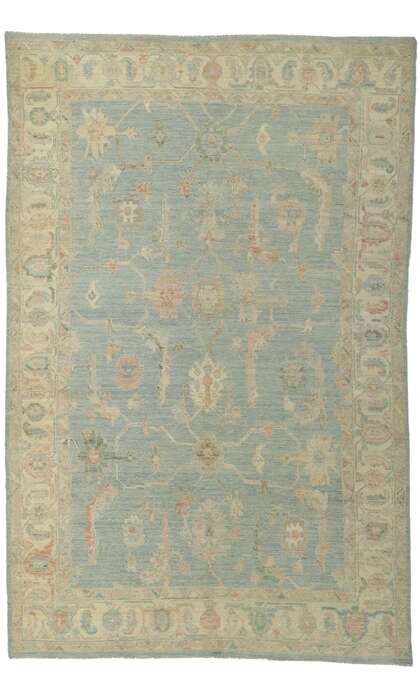 6 x 9 Modern Colorful Oushak Rug 80892