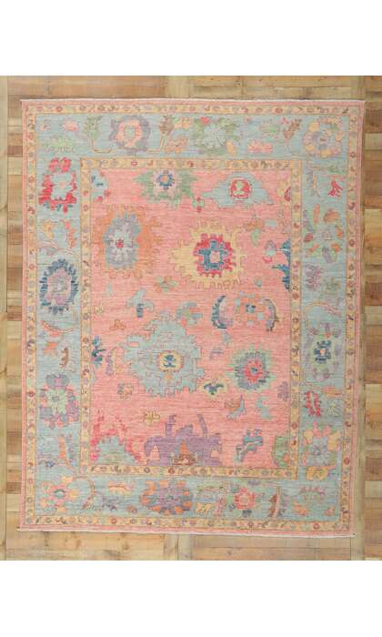8 x 10 Colorful Oushak Rug 80959