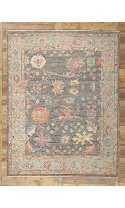8 x 10 Colorful Oushak Rug 80970