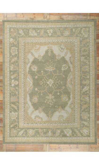 9 x 12 Earth-Tone Oushak Rug 80973