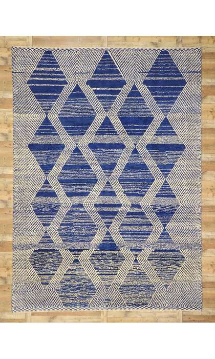 10 x 14 Large Blue Moroccan Area Rug 80563