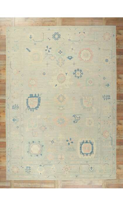 10 x 14 Muted Oushak Rug 80925