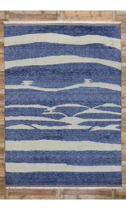9 x 13 Blue Abstract Moroccan Rug 30542