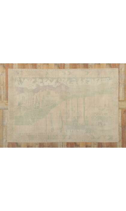 5 x 8 Vintage Muted Oushak Rug 52470