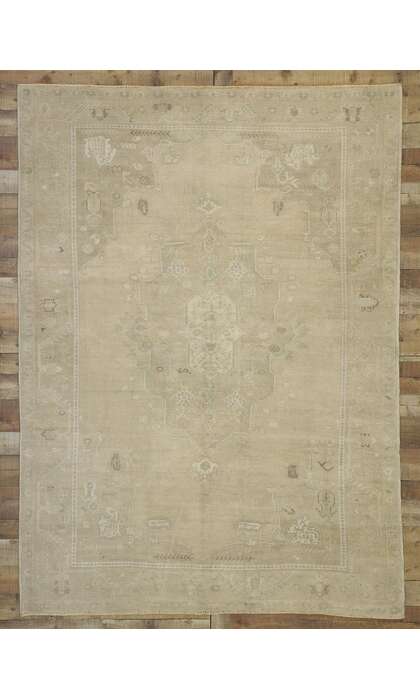 6 x 9 Vintage Muted Oushak Rug 52486