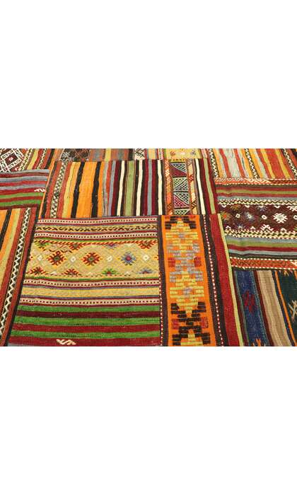 7 x 10 Vintage Patchwork Madras Rug 74242