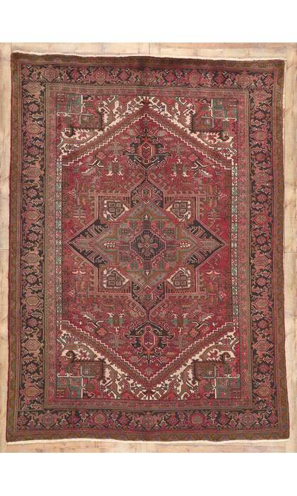 8 x 11 Vintage Persian Heriz Rug 75900