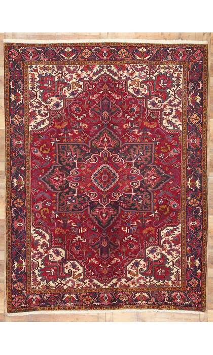 8 x 12 Vintage Persian Heriz Rug 71266