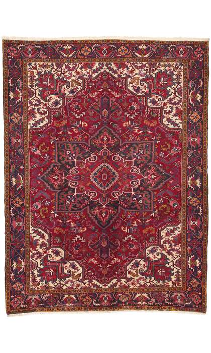 8 x 12 Vintage Persian Heriz Rug 71266