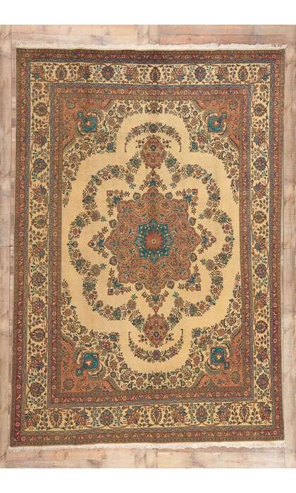 8 x 12 Vintage Persian Tabriz Rug 76361