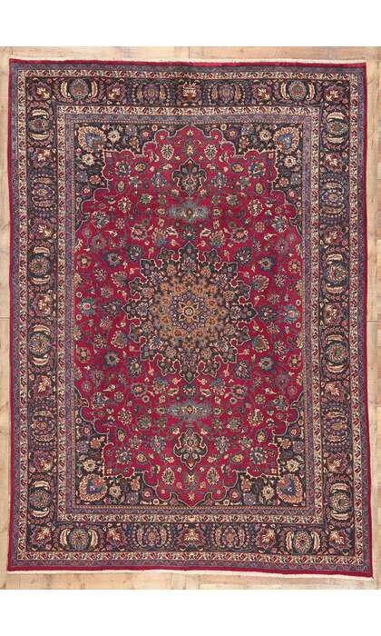 8 x 11 Vintage Persian Mashhad Rug 75540