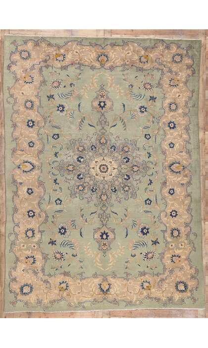 8 x 12 Vintage Persian Kashan Rug 73574