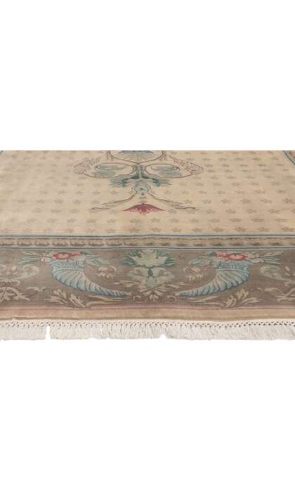 8 x 10 Vintage Indian Savonnerie Rug 74753