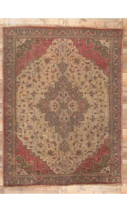 9 x 12 Antique Turkish Serapi Rug 77735