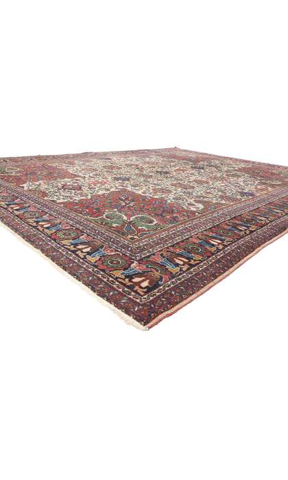10 x 13 Antique Persian Ivory Mahal Rug 78656