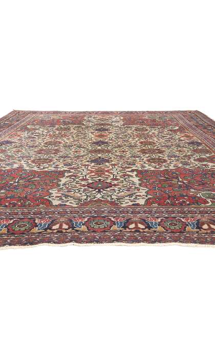 10 x 13 Antique Persian Ivory Mahal Rug 78656