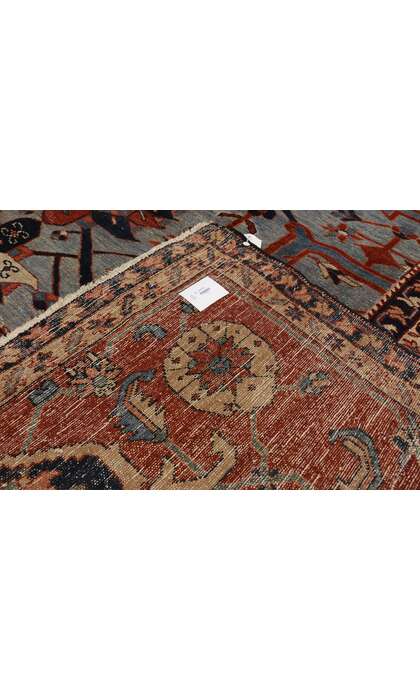 9 x 14 Antique Persian Serapi Rug 74059