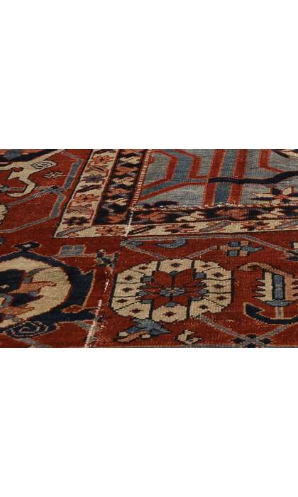 9 x 14 Antique Persian Serapi Rug 74059
