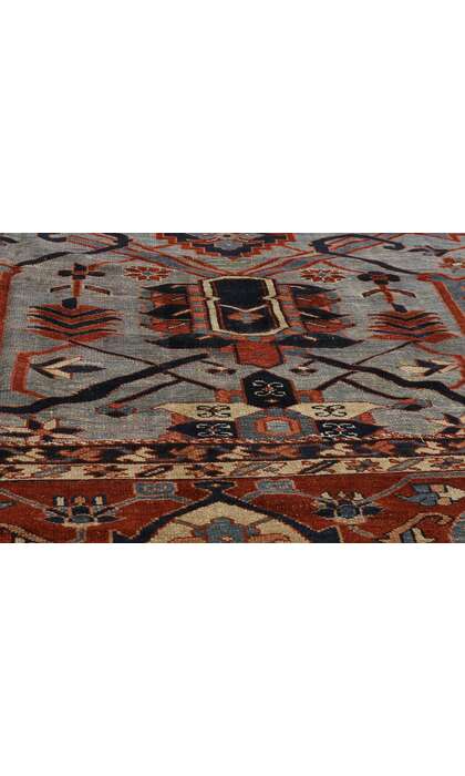 9 x 14 Antique Persian Serapi Rug 74059