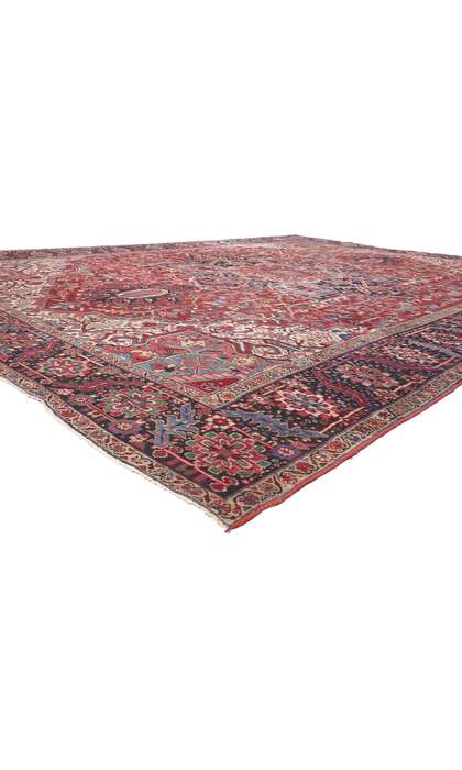 12 x 16 Antique-Worn Persian Heriz Rug 78657
