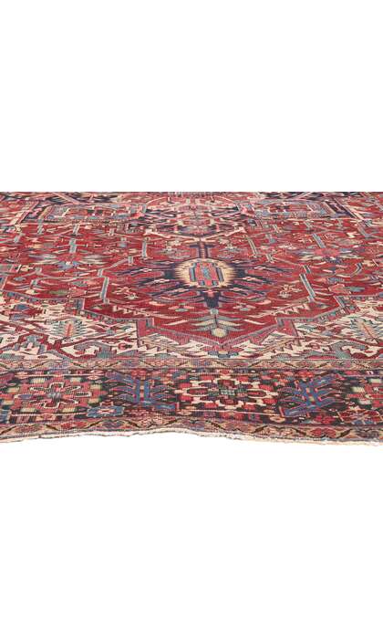 12 x 16 Antique-Worn Persian Heriz Rug 78657
