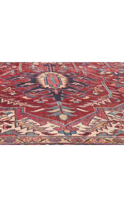 12 x 16 Antique-Worn Persian Heriz Rug 78657